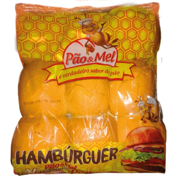 PÃO DE HAMBÚRGUER PÃO E MEL 400G